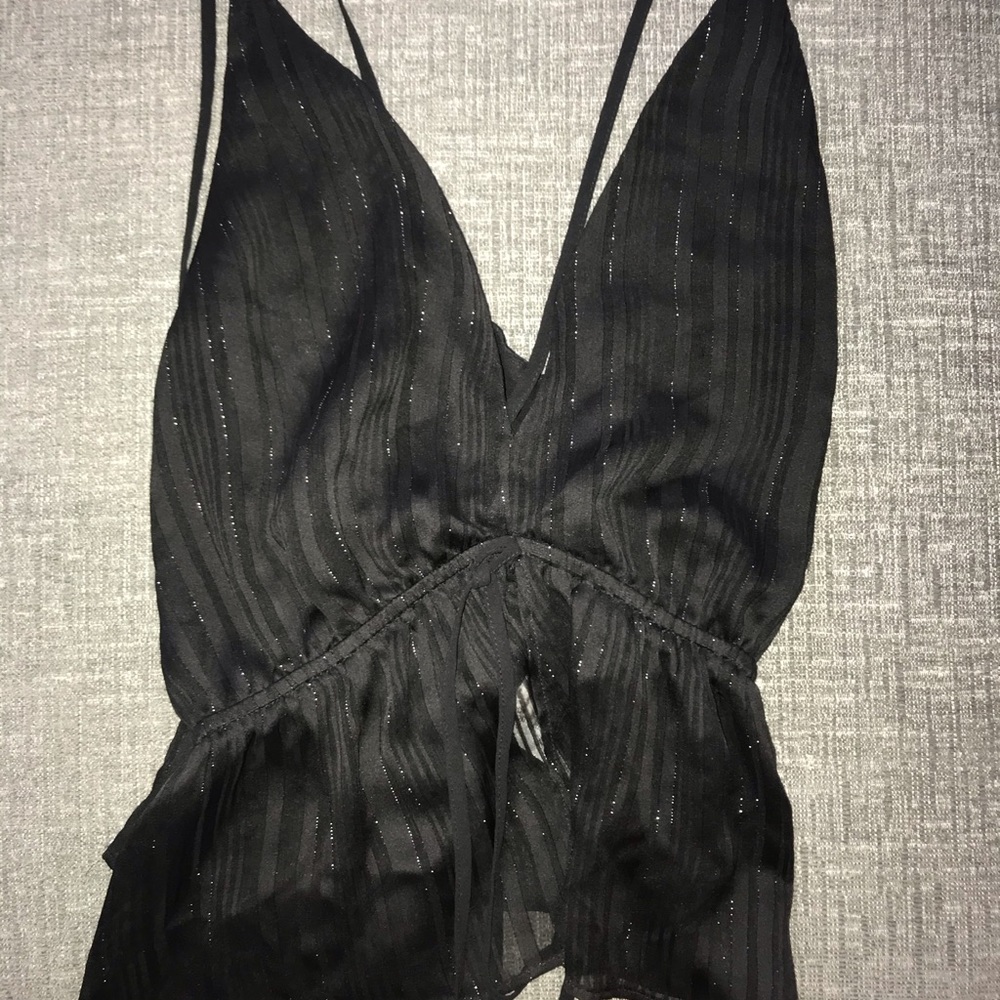 Express black and silver top